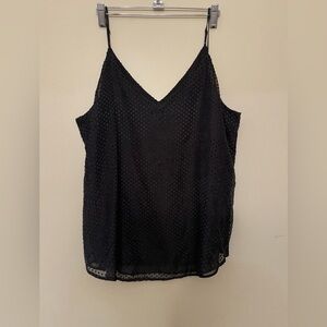 Express Women Large Black Double Layer Dot Spaghetti Strap Camisole Tank Top